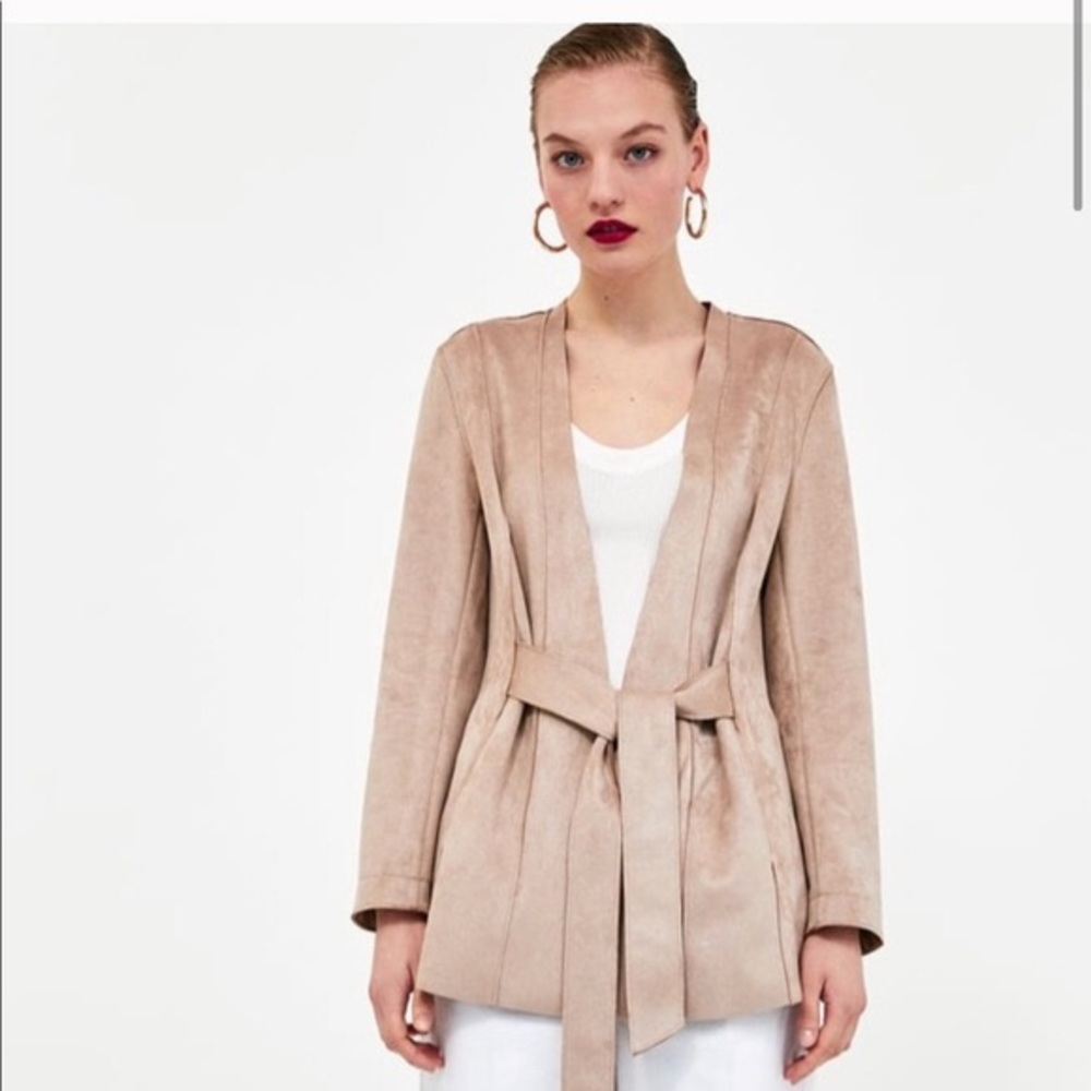 Zara suede tie jacket - Picture 2 of 5
